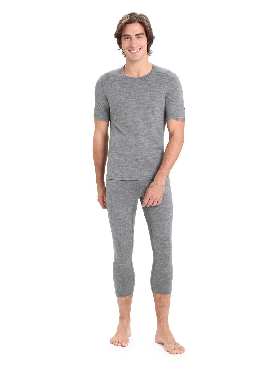 Base Layers Icebreaker Merino 200 Oasis Corta Sleeve Crewe Thermal Top Homme Grise | FR 1389TCEV